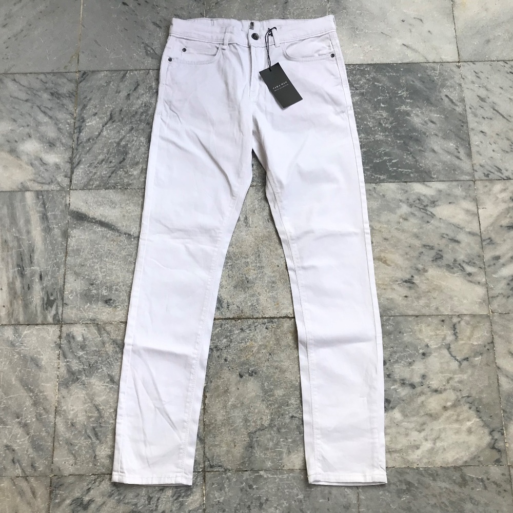 White Jeans Zara Denim Zara Man Pant Trouser Slim - Picture 2 of 8